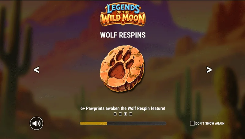 Legends of the Wild Moon — galvenais ekrāns ar ruļļiem